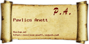 Pavlics Anett névjegykártya